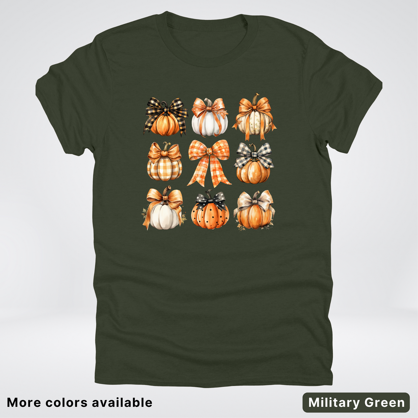 Flannel Bows & Pumpkin Coquette Fall Autumn - T-Shirt