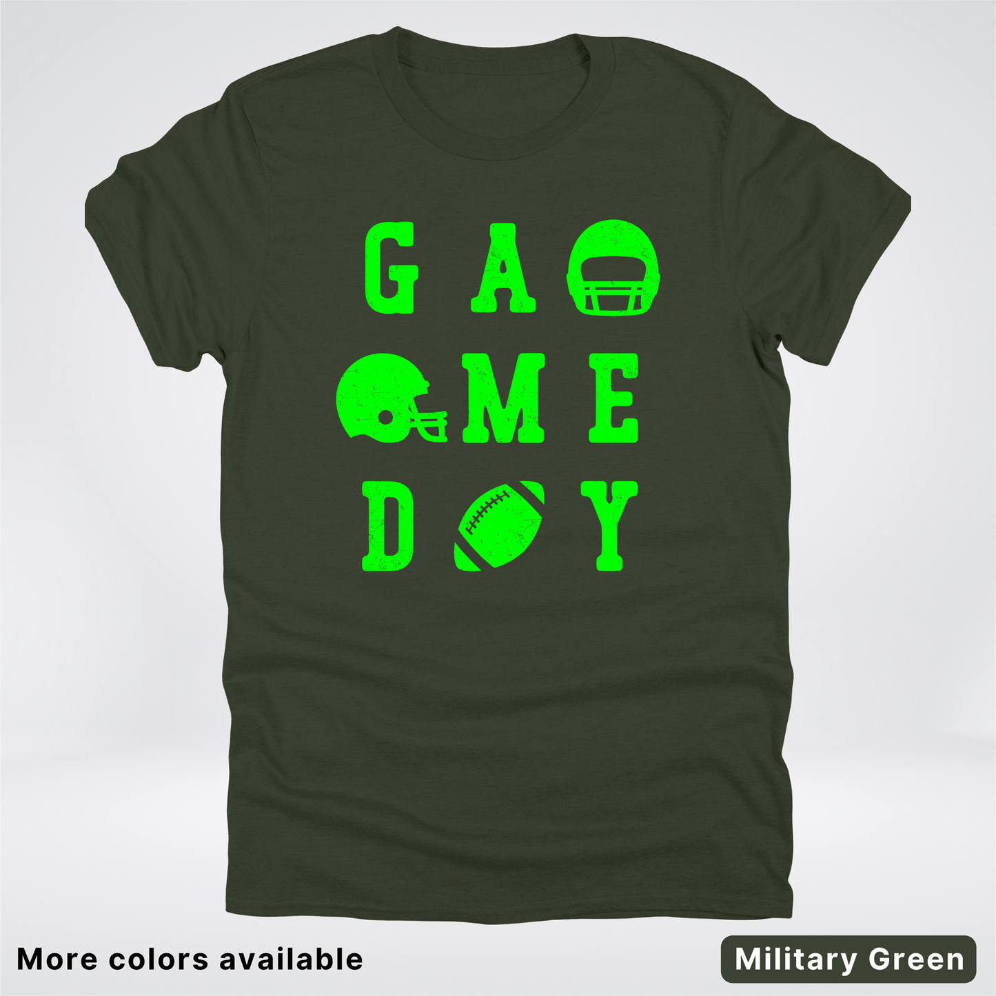 Game Day Football 3 x 3 - Green Design - T-Shirt