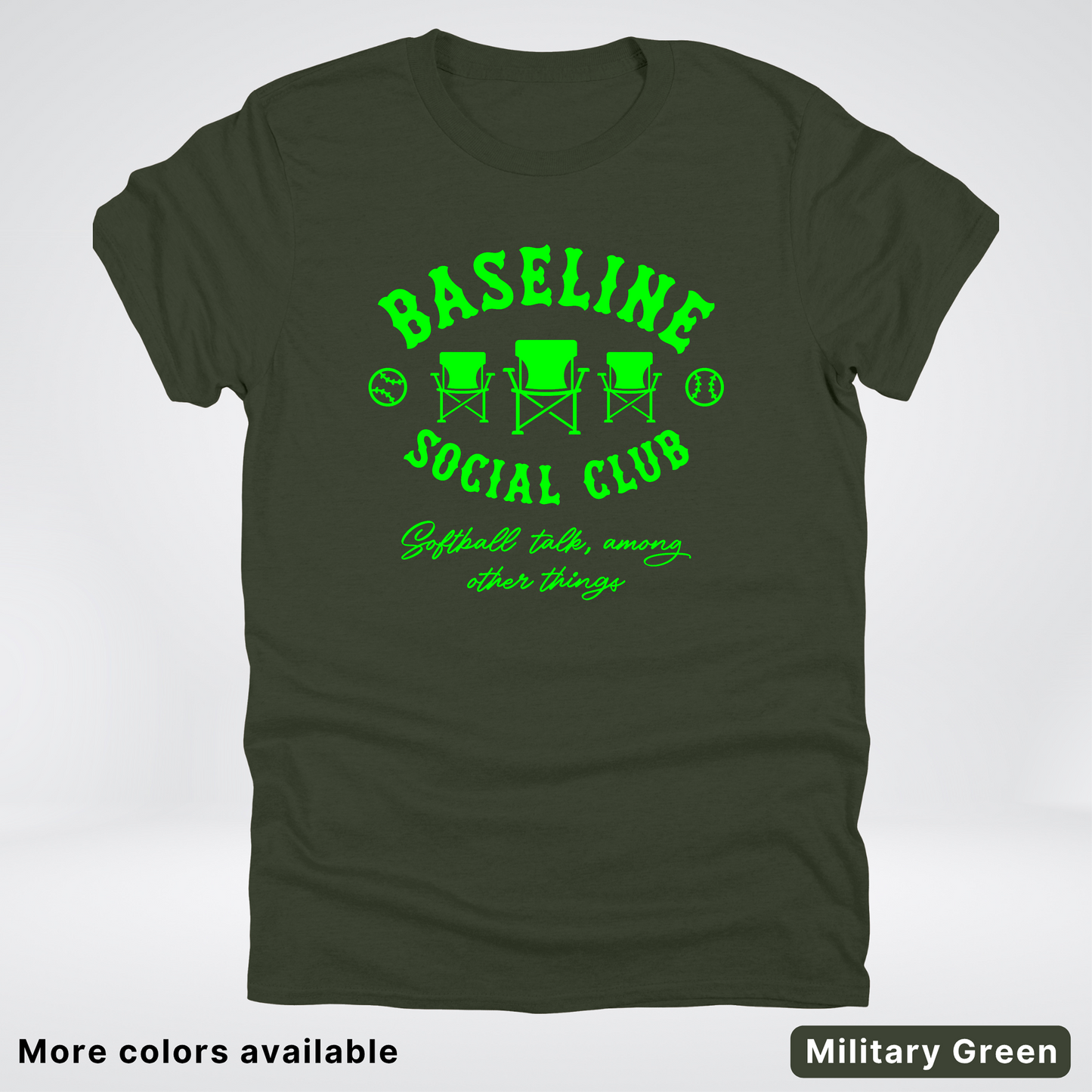 Baseline Social Club Softball – Green Design - T-Shirt