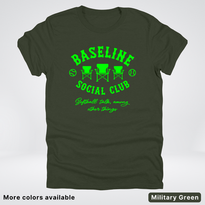 Baseline Social Club Softball – Green Design - T-Shirt