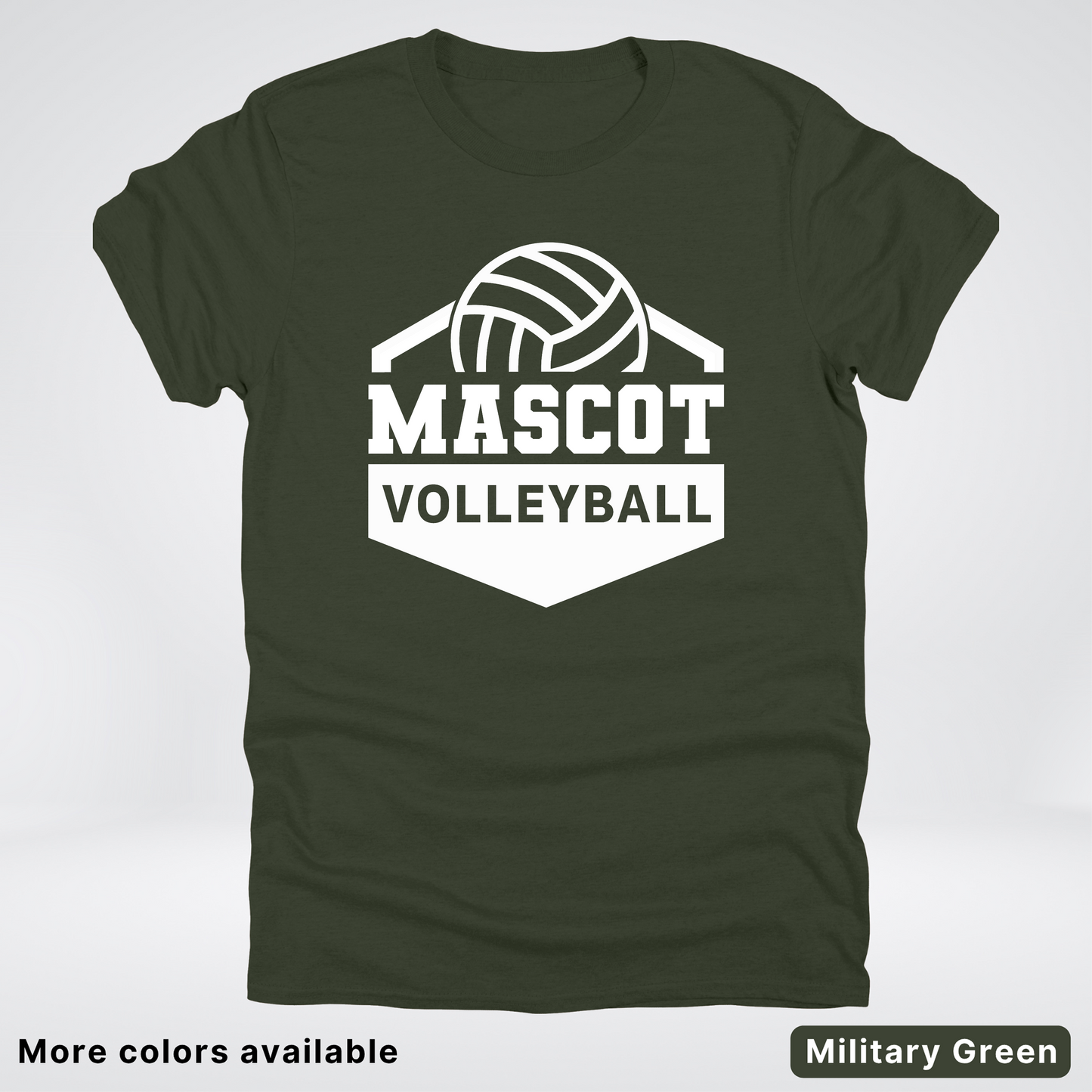 Custom Mascot - White - Volleyball Design 60 - T-Shirt