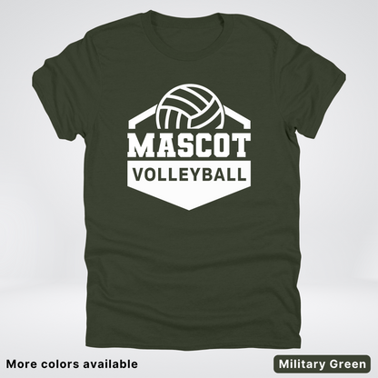 Custom Mascot - White - Volleyball Design 60 - T-Shirt