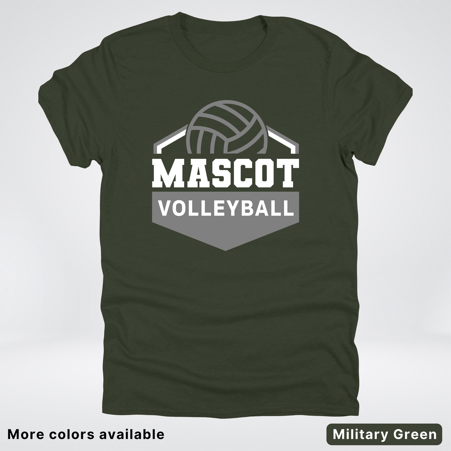 Custom Mascot - Gray - Volleyball Design 61 - T-Shirt