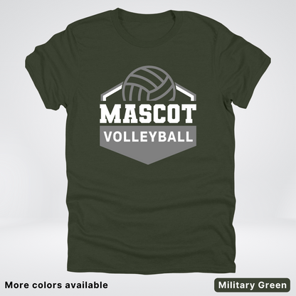 Custom Mascot - Gray - Volleyball Design 61 - T-Shirt