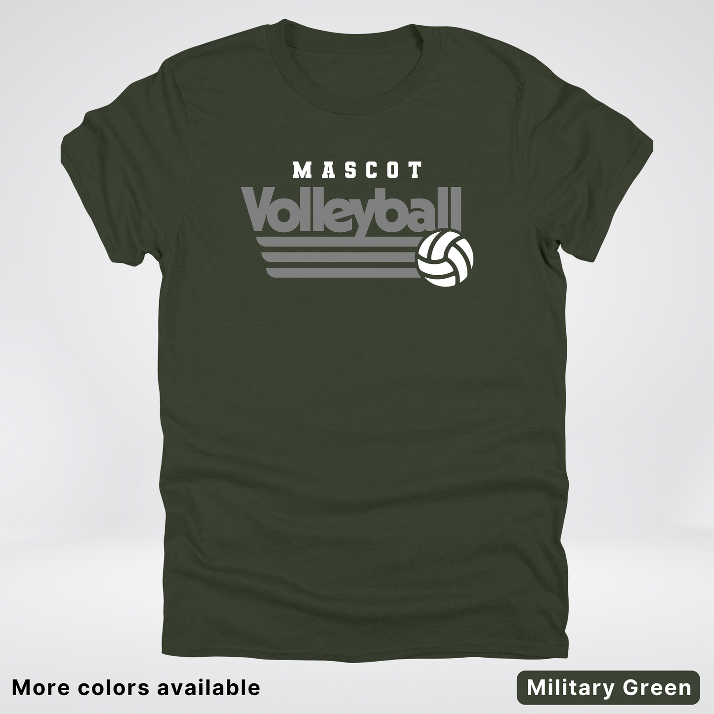 Custom Mascot - Gray - Volleyball Design 49 - T-Shirt
