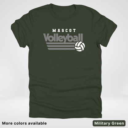Custom Mascot - Gray - Volleyball Design 49 - T-Shirt