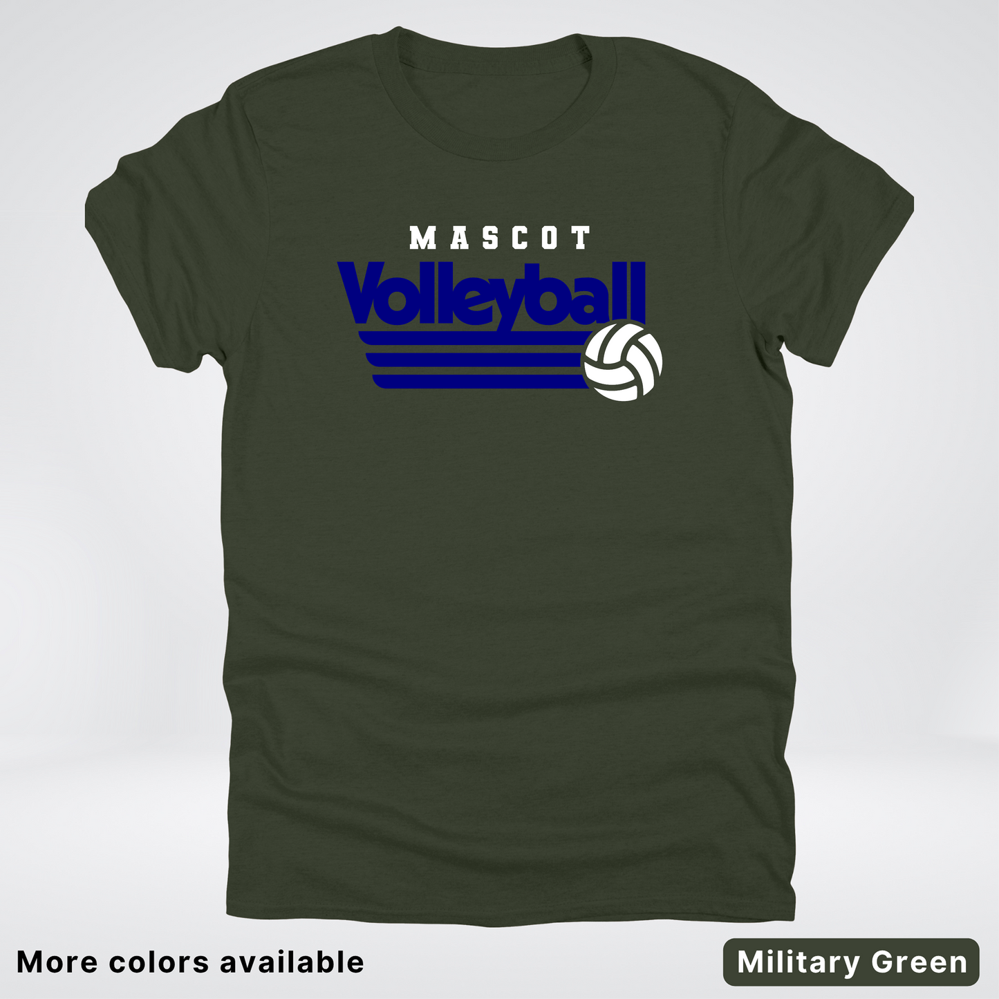 Custom Mascot - Navy - Volleyball Design 56 - T-Shirt