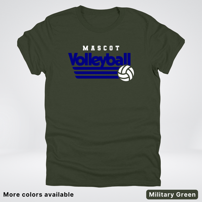 Custom Mascot - Navy - Volleyball Design 56 - T-Shirt