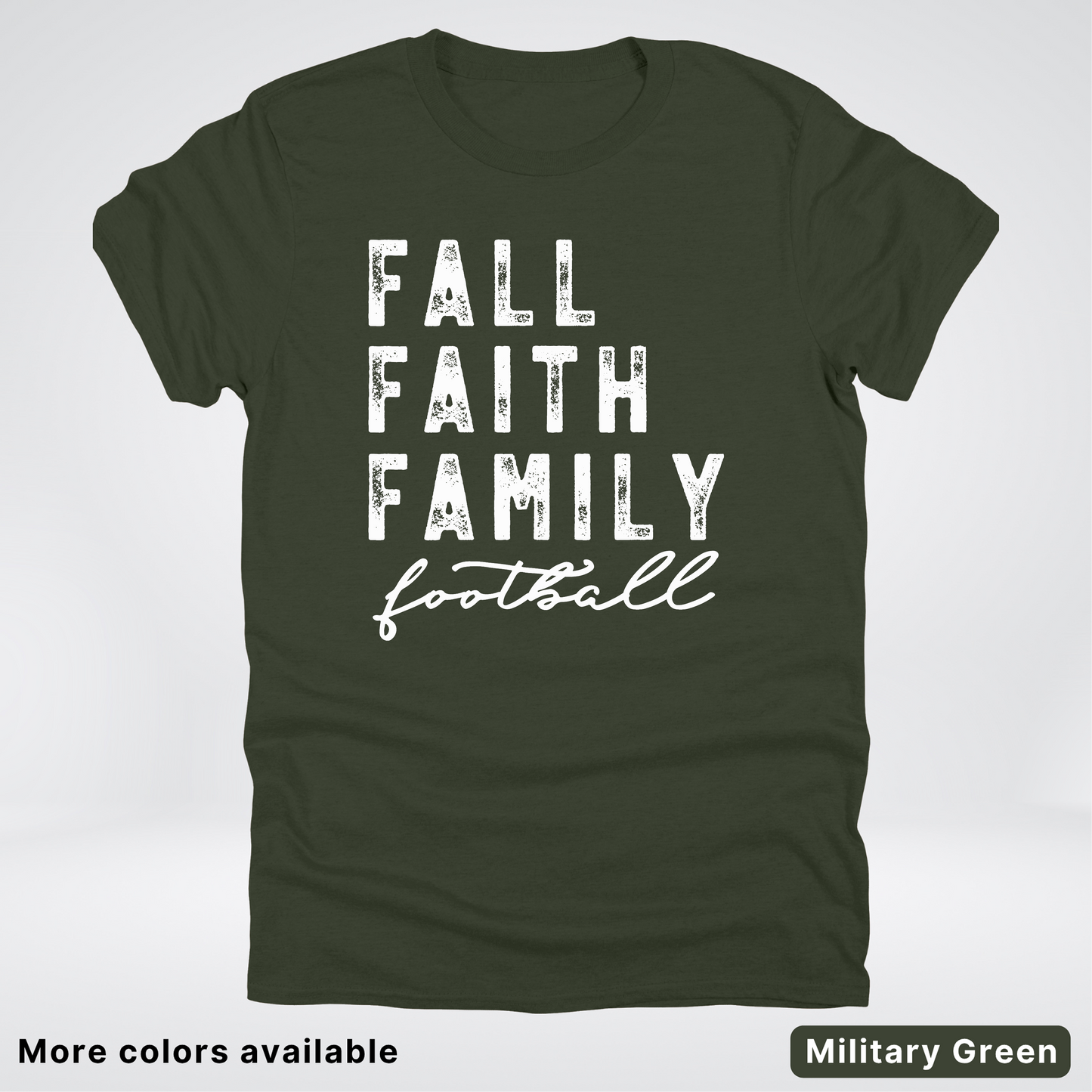 Fall Faith Family – White Design - Football - T-Shirt