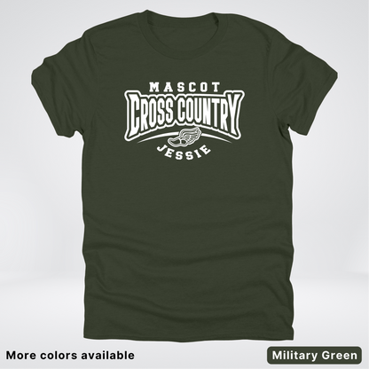 Custom Mascot & Name – White Design – Cross Country 02 - T-Shirt