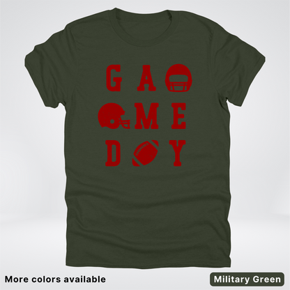 Game Day Football 3 x 3 – Maroon Design – T-Shirt