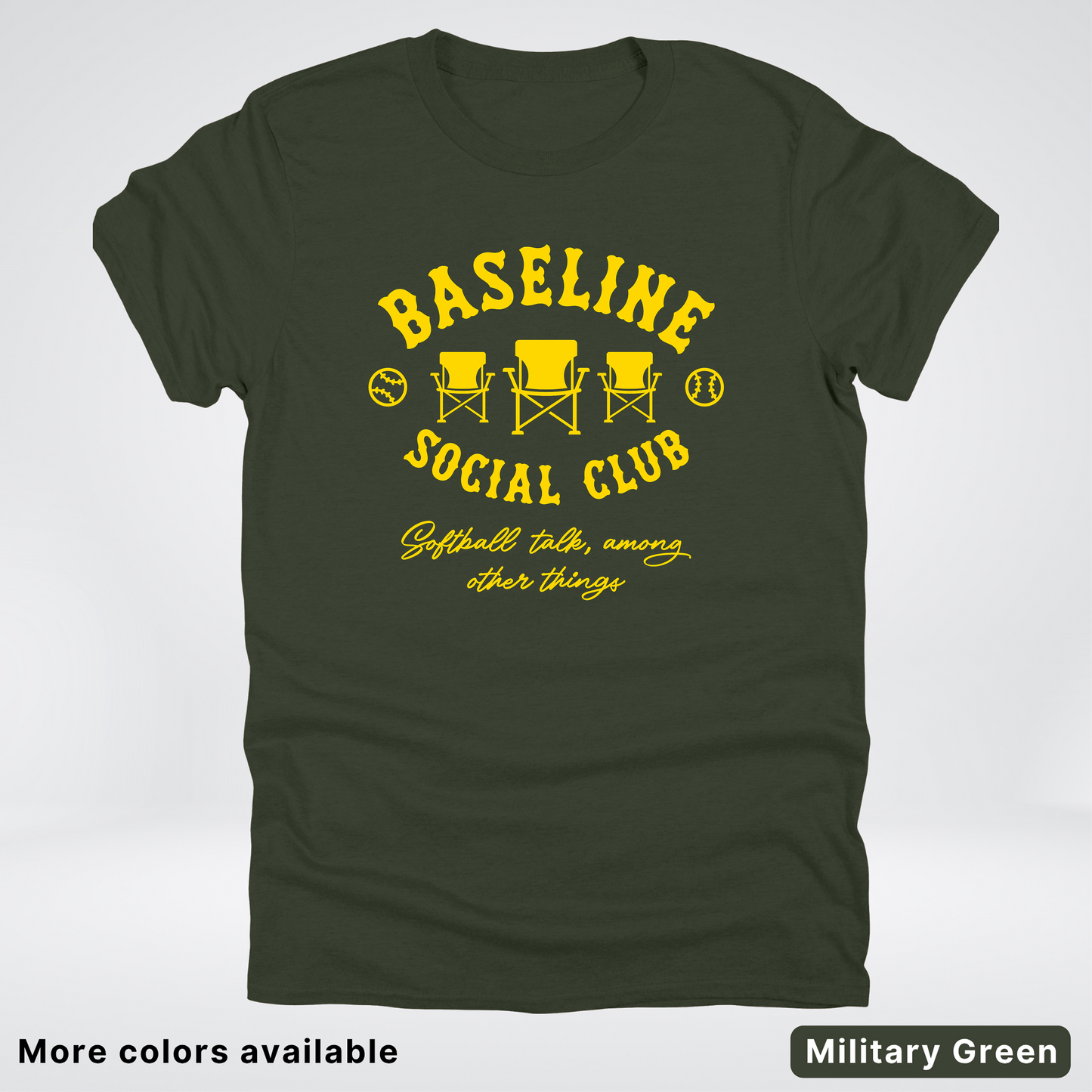 Baseline Social Club Softball – Gold Design - T-Shirt