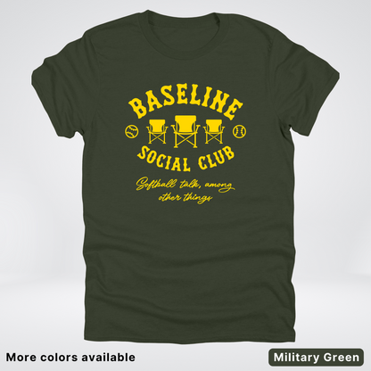 Baseline Social Club Softball – Gold Design - T-Shirt