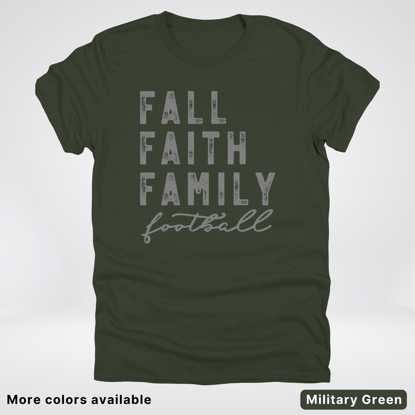 Fall Faith Family – Gray Design - Football - T-Shirt