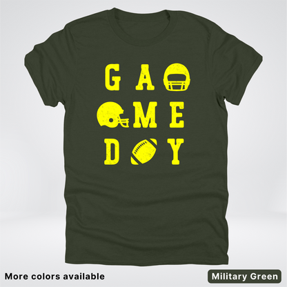 Game Day Football 3 x 3 - Yellow Design - T-Shirt