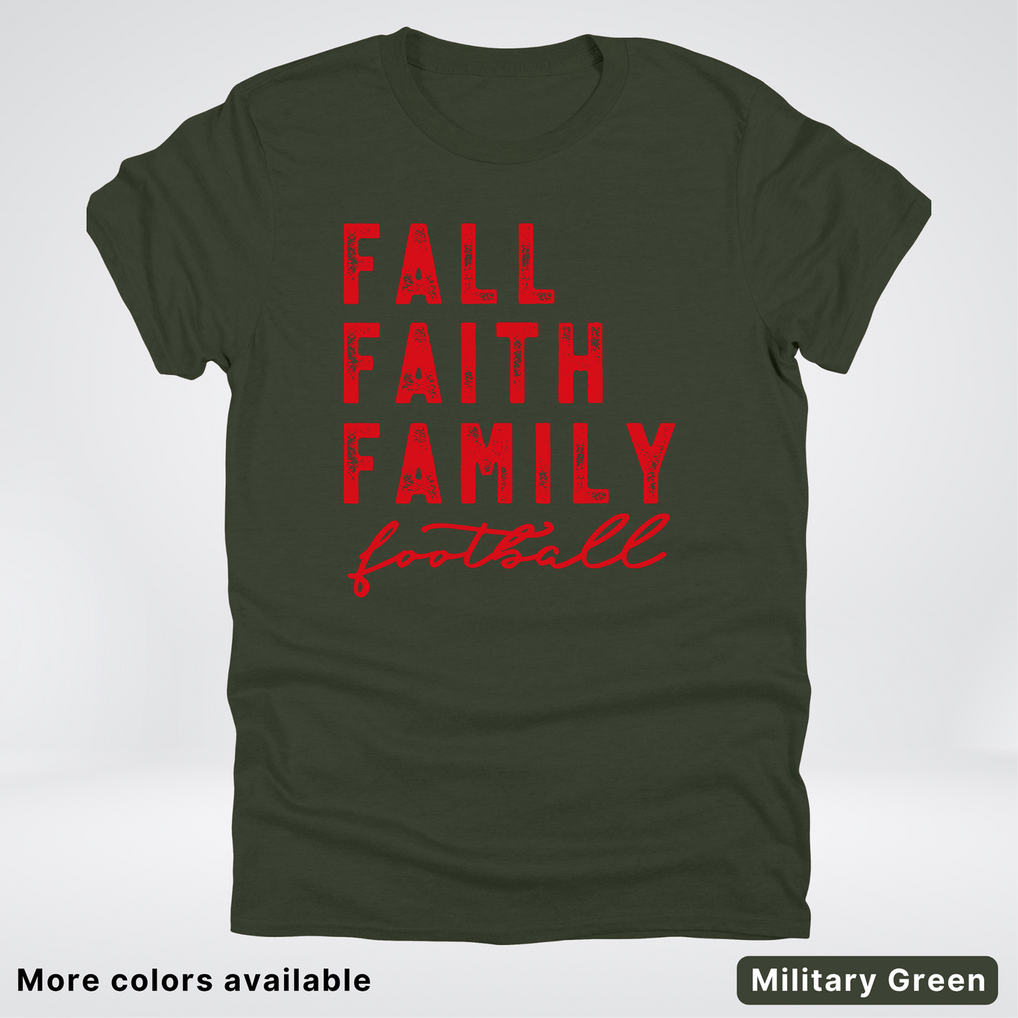 Fall Faith Family – Red Design - Football - T-Shirt