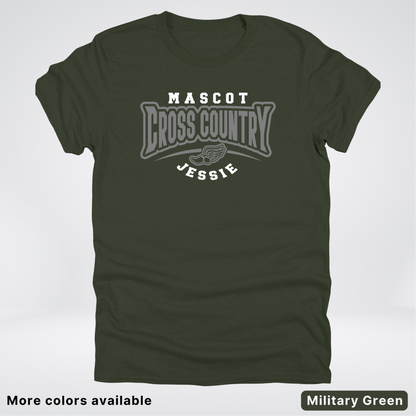Custom Mascot & Name – Gray Design – Cross Country 04 - T-Shirt