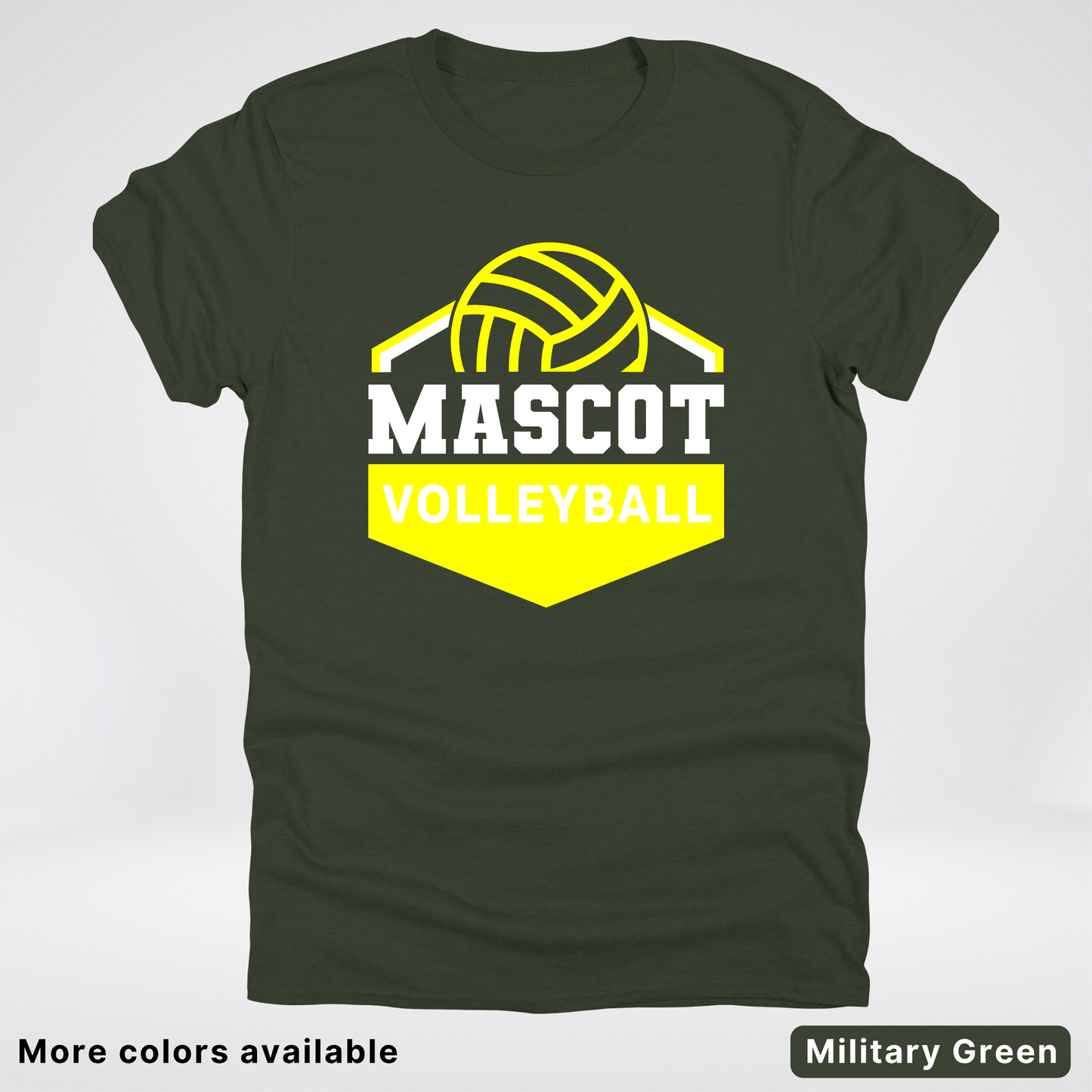 Custom Mascot - Yellow - Volleyball Design 66 - T-Shirt
