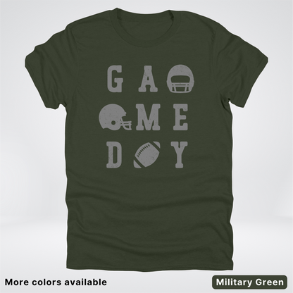 Game Day Football 3 x 3 - Gray Design  - T-Shirt
