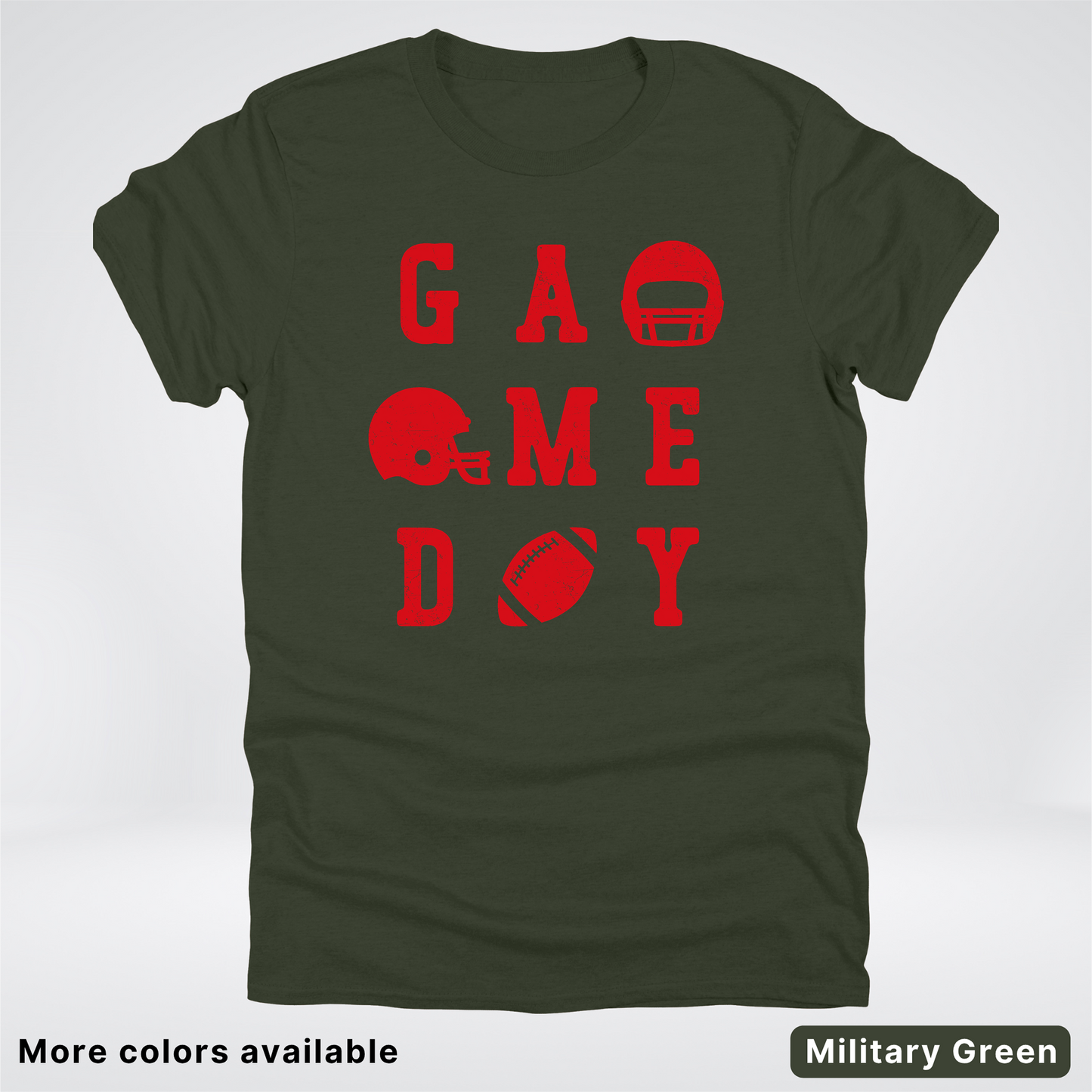 Game Day Football 3 x 3 - Red Design - T-Shirt