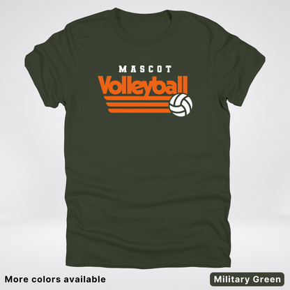 Custom Mascot - Orange - Volleyball Design 59 - T-Shirt