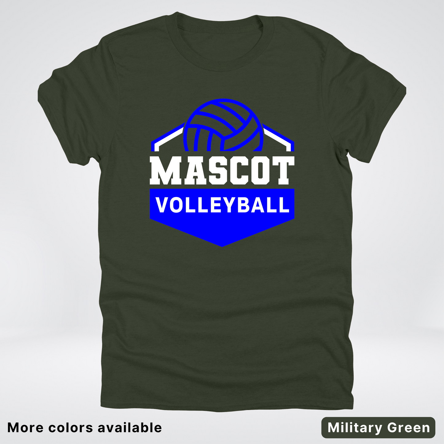 Custom Mascot - Blue - Volleyball Design 63 - T-Shirt
