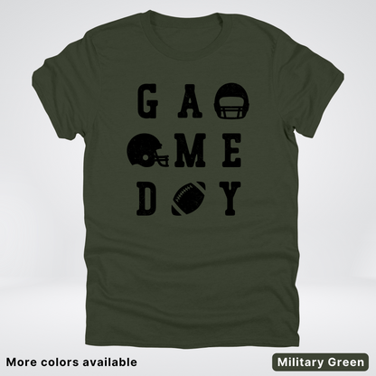 Game Day Football 3 x 3 - Black Design - T-Shirt