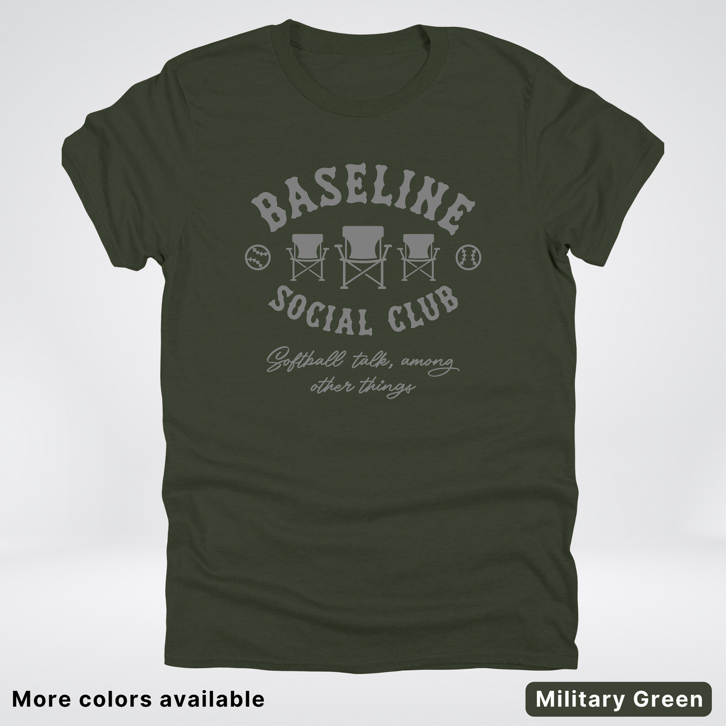Baseline Social Club Softball – Gray Design - T-Shirt