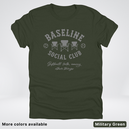 Baseline Social Club Softball – Gray Design - T-Shirt