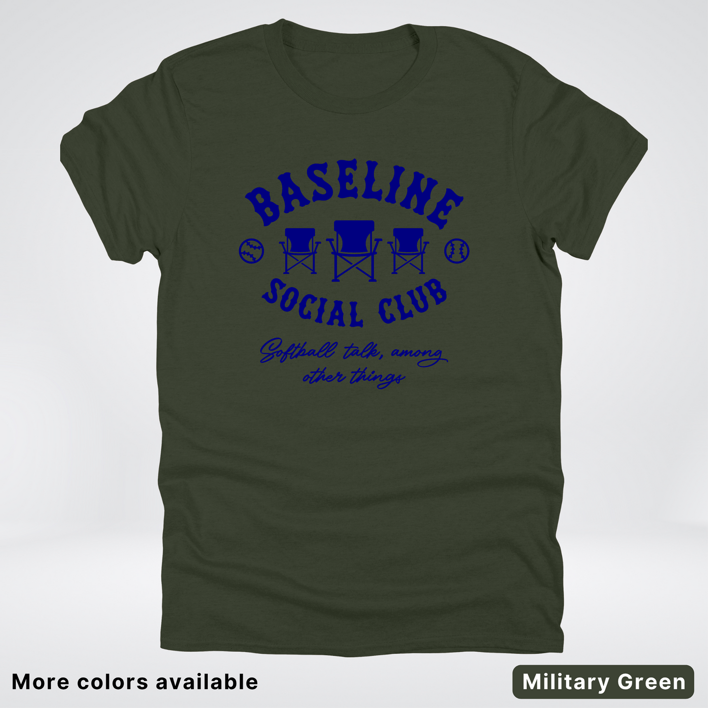 Baseline Social Club Softball – Navy Design - T-Shirt