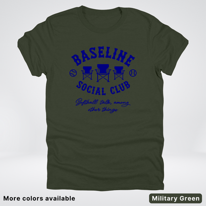 Baseline Social Club Softball – Navy Design - T-Shirt