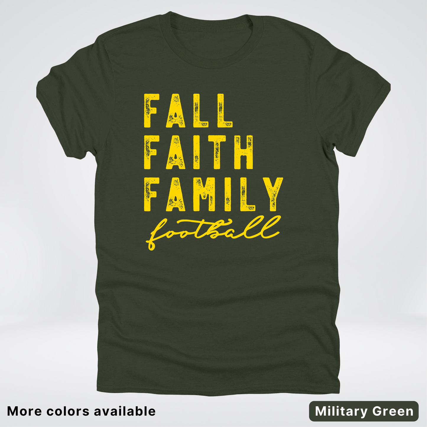 Fall Faith Family – Gold Design - Football - T-Shirt