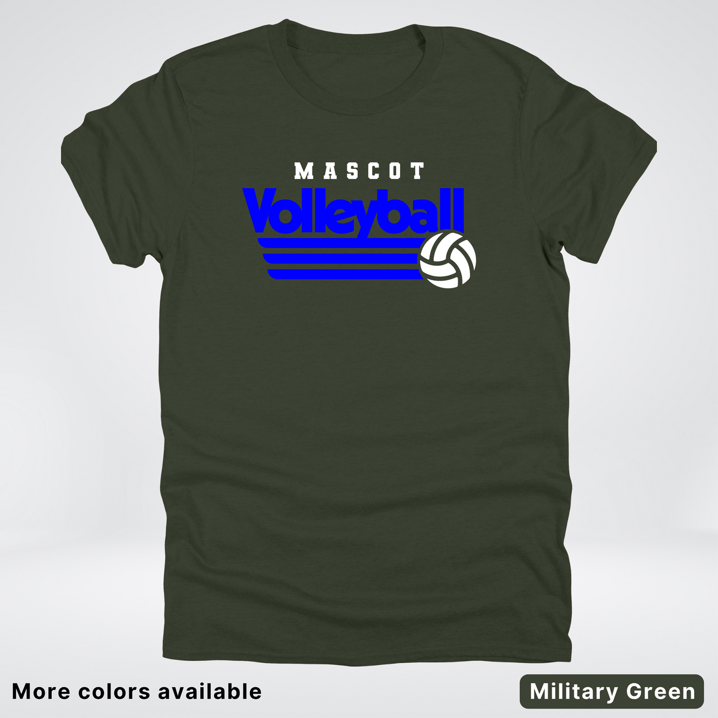 Custom Mascot - Blue - Volleyball Design 51 - T-Shirt