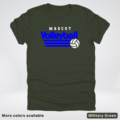 Custom Mascot - Blue - Volleyball Design 51 - T-Shirt