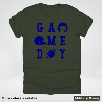 Game Day Football 3 x 3 - Navy Design - T-Shirt