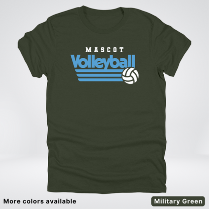 Custom Mascot – Light Blue - Volleyball Design 57 - T-Shirt