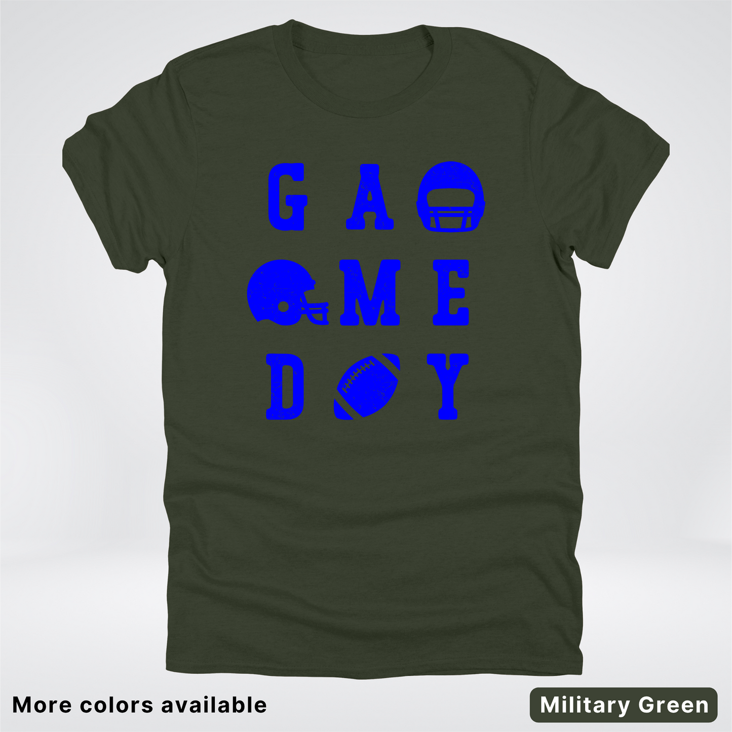 Game Day Football 3 x 3 - Blue Design - T-Shirt