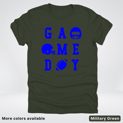 Game Day Football 3 x 3 - Blue Design - T-Shirt