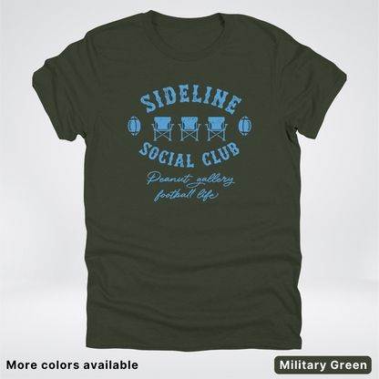 Sideline Social Club Peanut Gallery Football Life – Light Blue Design - T-Shirt