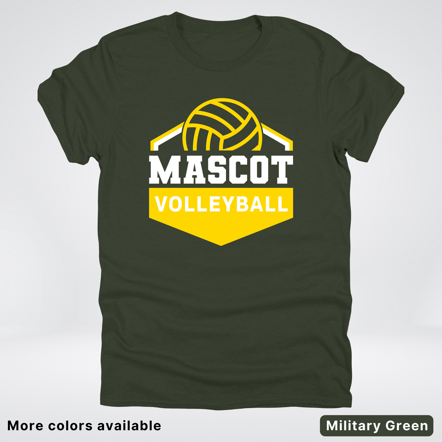 Custom Mascot - Gold - Volleyball Design 64 - T-Shirt