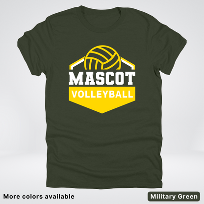 Custom Mascot - Gold - Volleyball Design 64 - T-Shirt