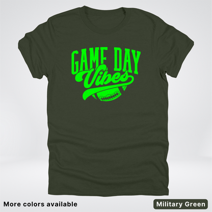 Game Day Vibes - Green Design - Football - T-Shirt
