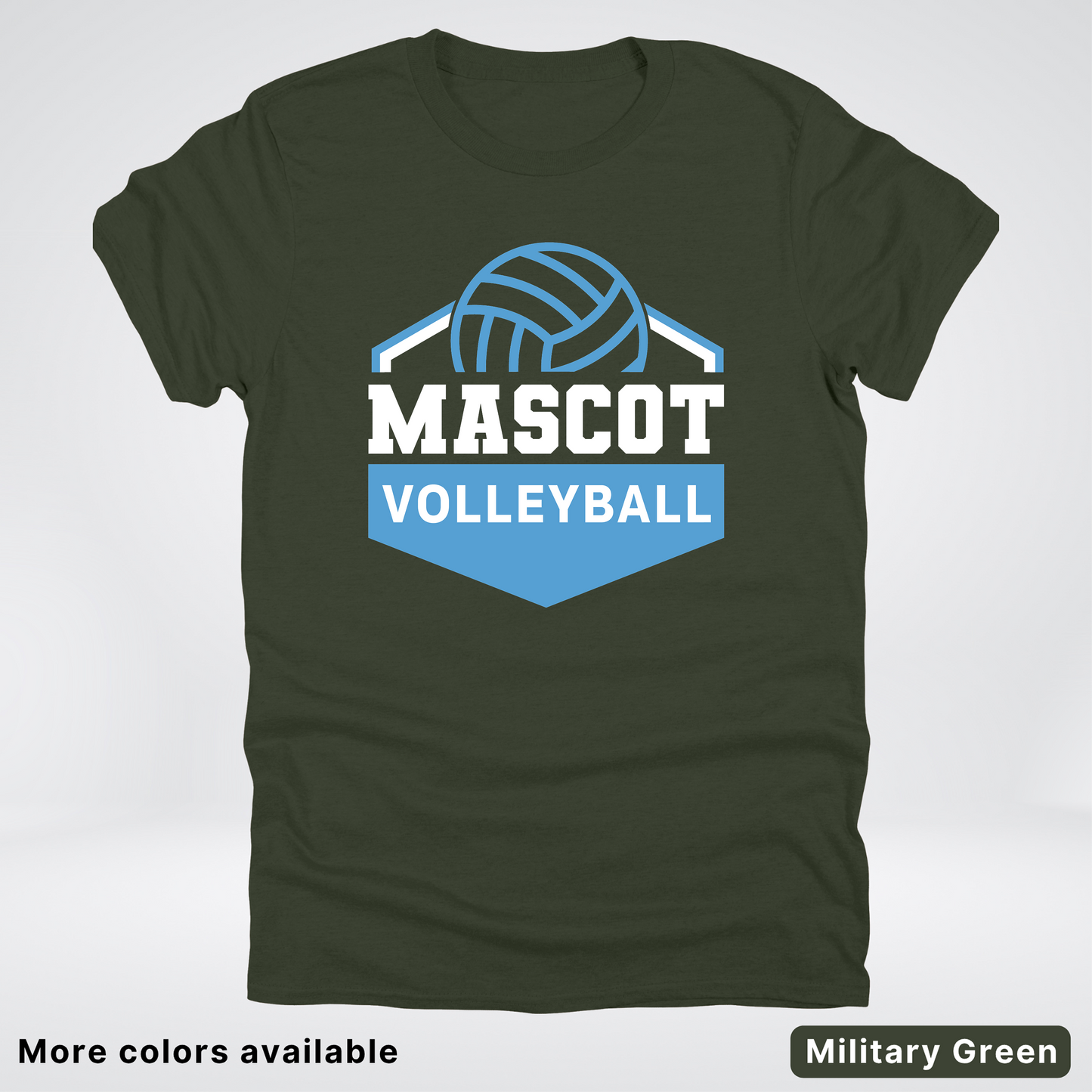 Custom Mascot – Light Blue - Volleyball Design 68 - T-Shirt