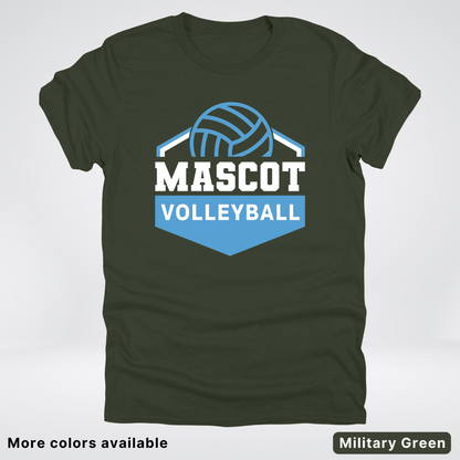 Custom Mascot – Light Blue - Volleyball Design 68 - T-Shirt