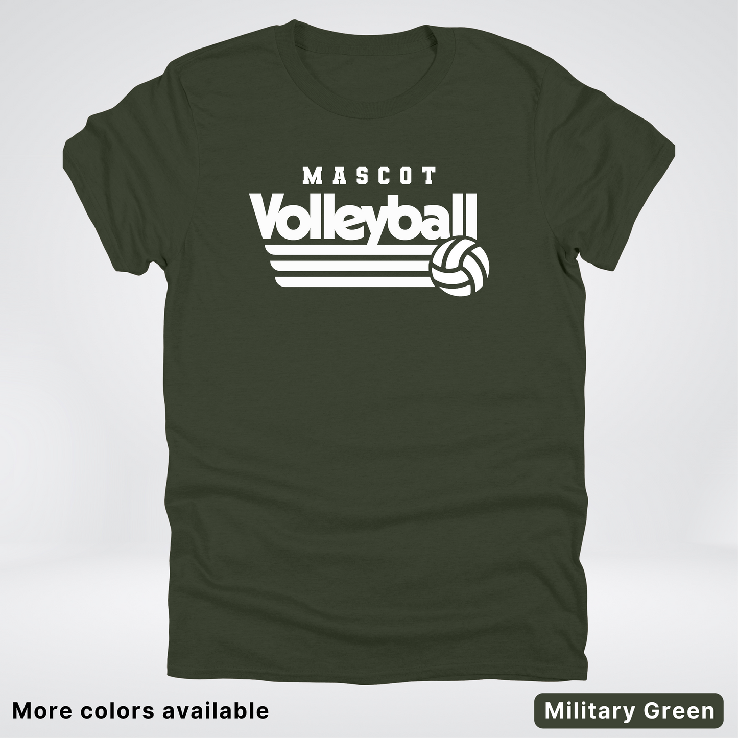 Custom Mascot - White - Volleyball Design 48 - T-Shirt