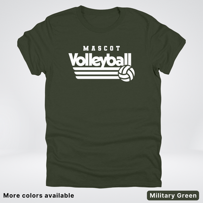 Custom Mascot - White - Volleyball Design 48 - T-Shirt