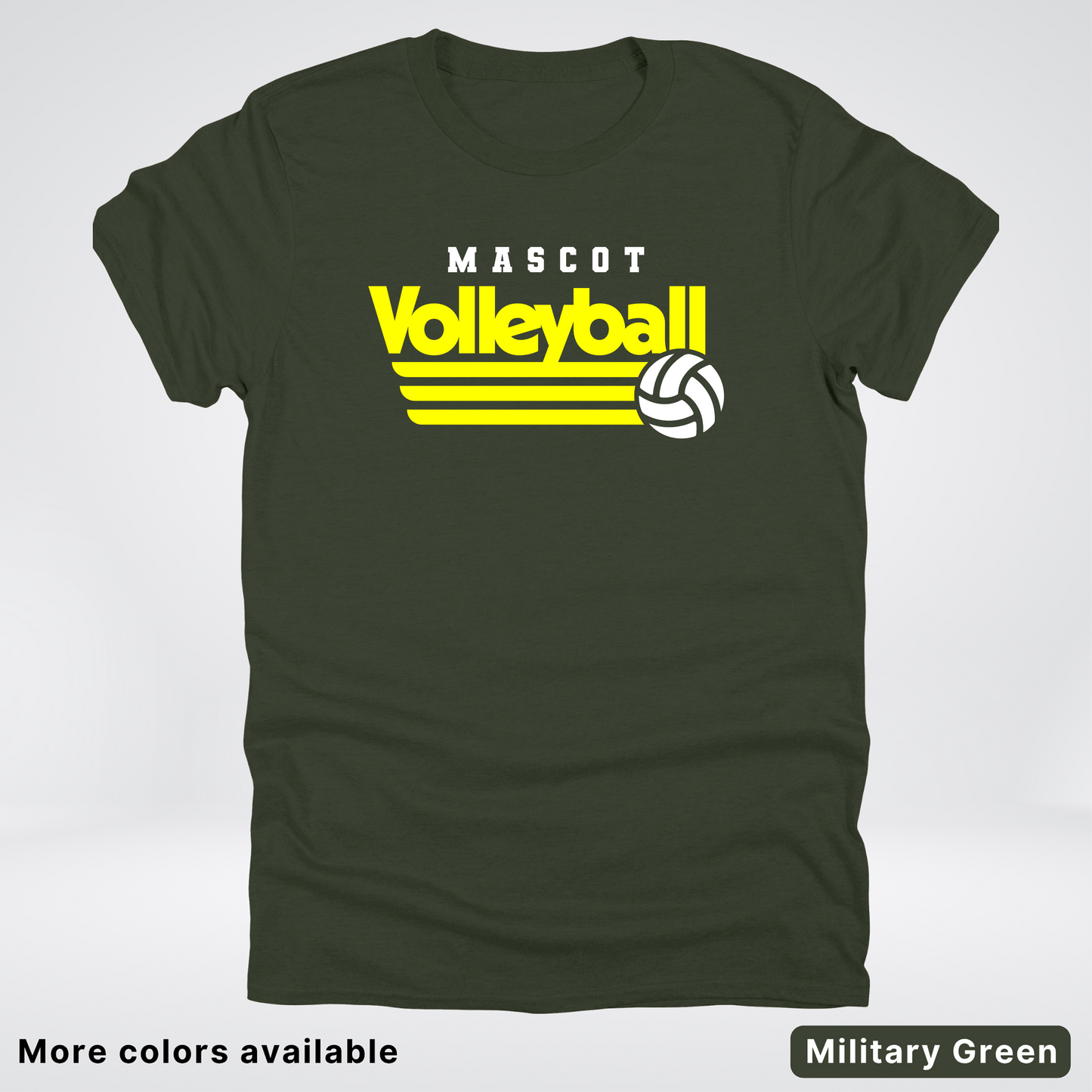 Custom Mascot - Yellow - Volleyball Design 54 - T-Shirt