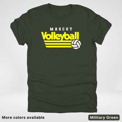 Custom Mascot - Yellow - Volleyball Design 54 - T-Shirt