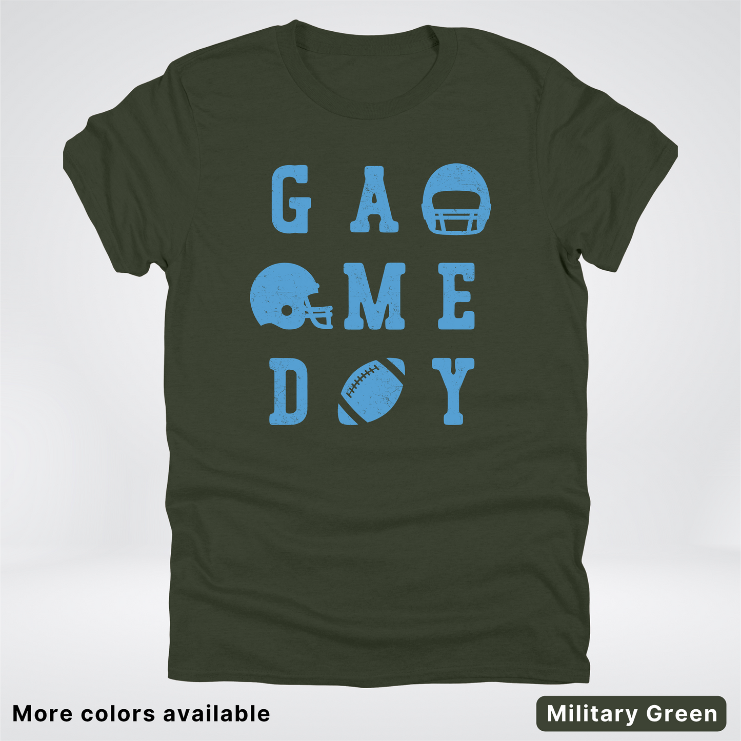 Game Day Football 3 x 3 – Light Blue Design – T-Shirt