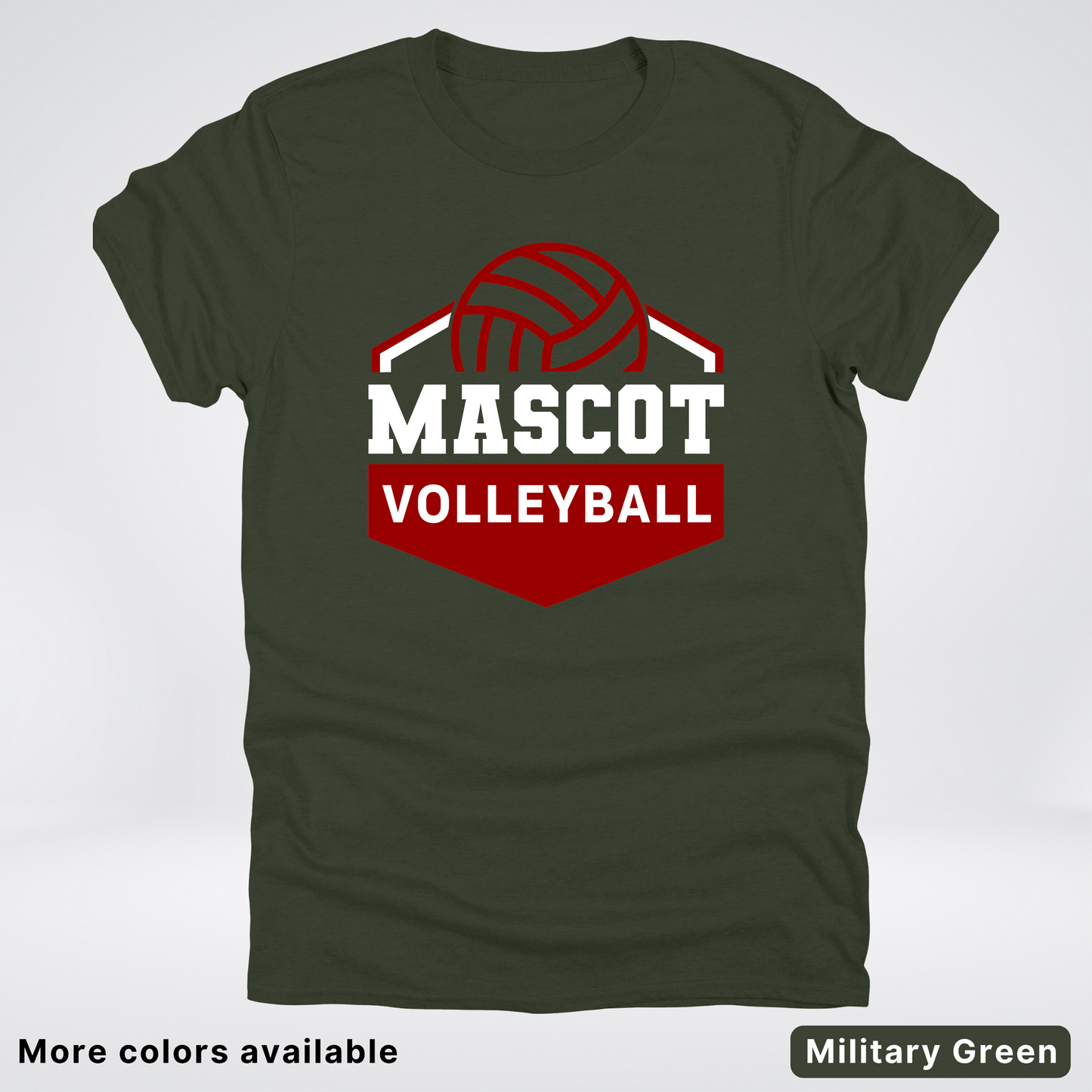 Custom Mascot - Maroon - Volleyball Design 69 - T-Shirt
